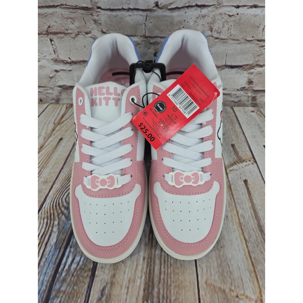 Sanrio Hello Kitty Women's Sneakers Size 10 Lace Up Logo Bow NEW - Picture 2 of 5